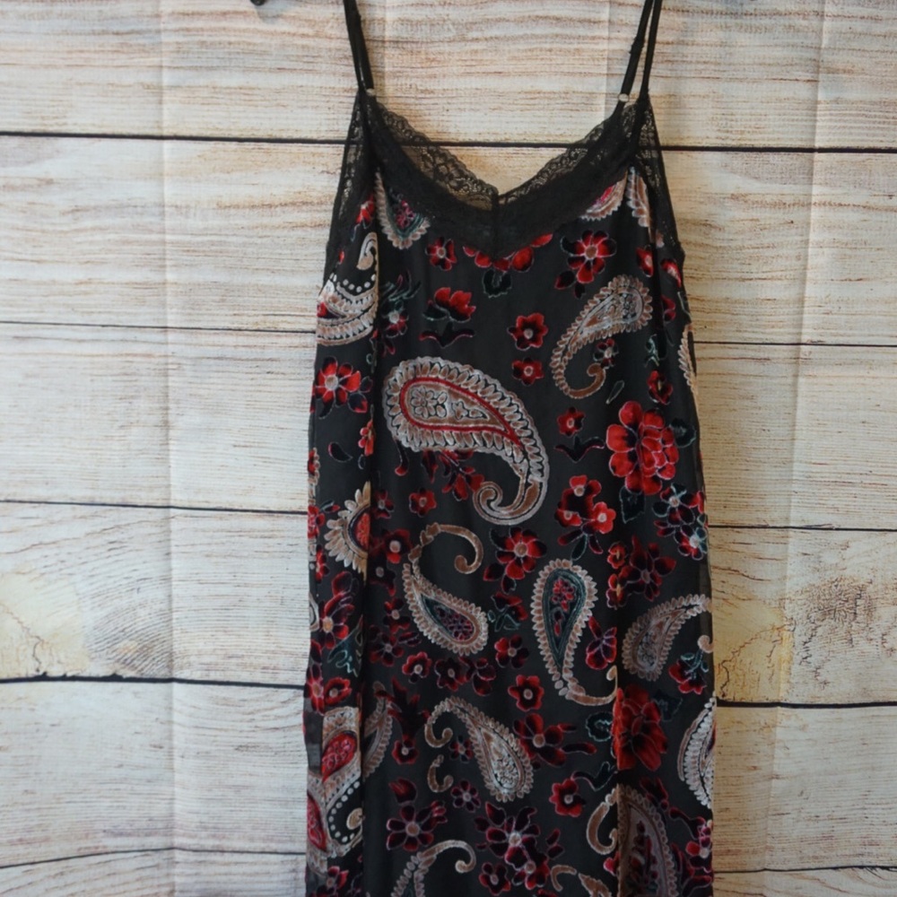 Paisley Burnout Velvet Cami Dress